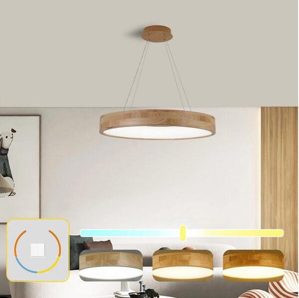 Brilagi - LED полилей на кабел FALCON WOOD LED/40W/230V 3000/4000/6000K 60 см дърво