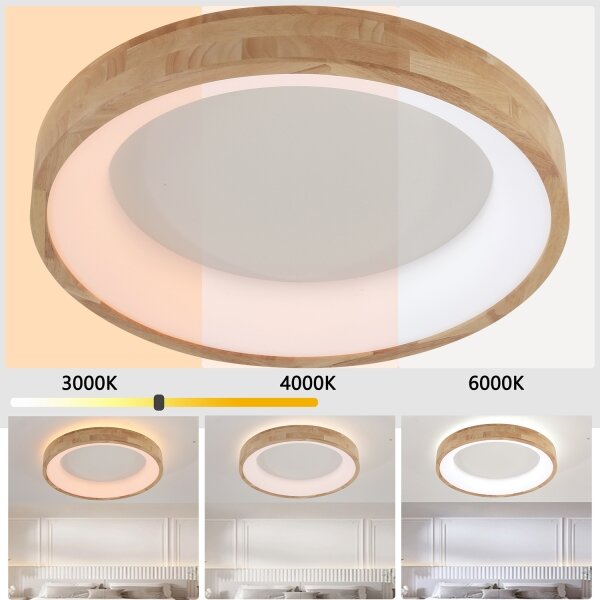 Brilagi-LED Таванно осветително тяло FALCON WOOD LED/40W/230V 3000/4000/6000K 60 cm дърво