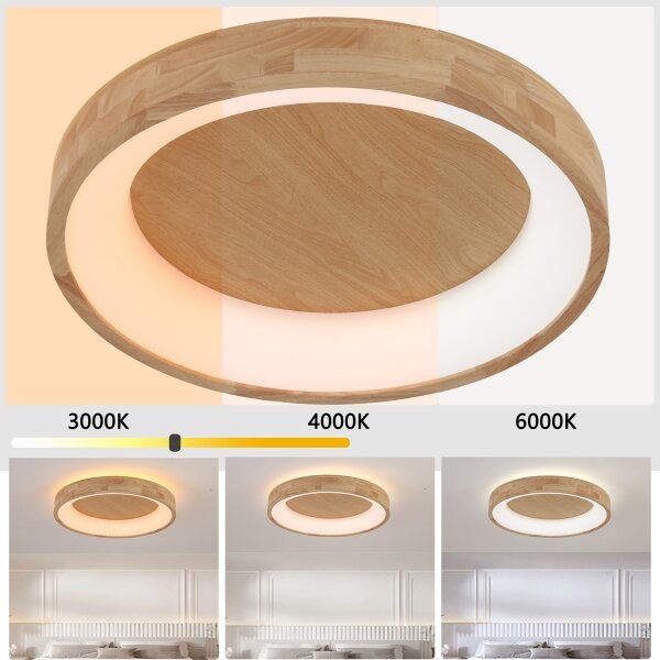 Brilagi-LED Таванно осветително тяло FALCON WOOD LED/40W/230V 3000/4000/6000K 60 см дърво