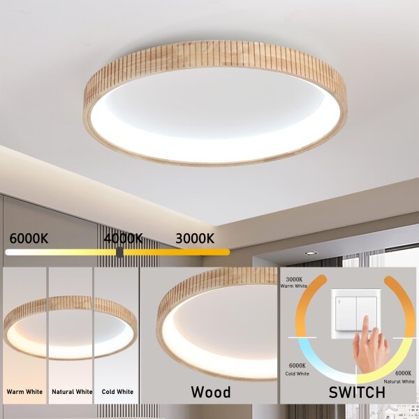 Brilagi - LED таванно осветително тяло FALCON WOOD MODERN LED/60W/230V Ø 80 см дърво