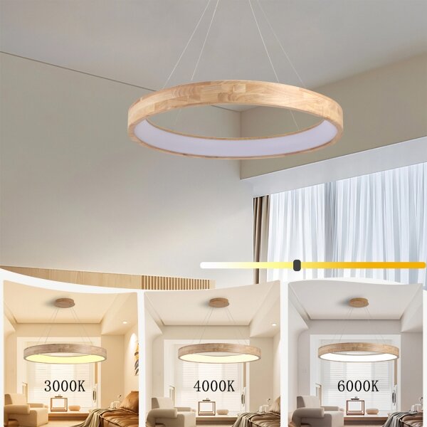 Brilagi - LED полилей на кабел FALCON WOOD LED/60W/230V 3000/4000/6000K 80 cm дърво