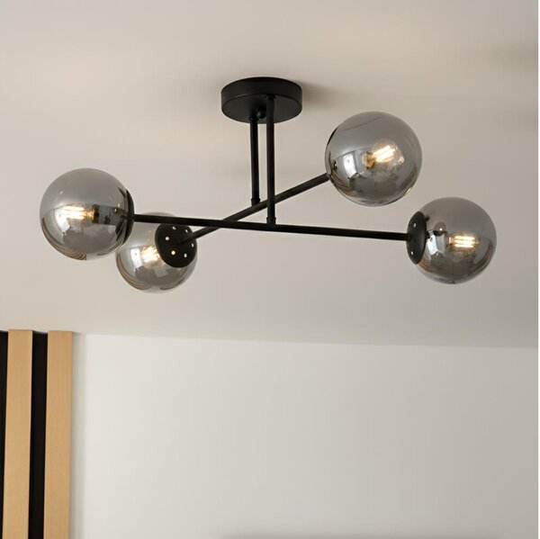 Brilagi - Плафонен полилей MALIVA 4xE14/15W/230V черен/опушен
