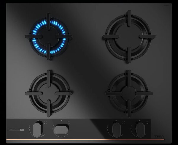 Teka GBC 64 Infinity G1 черен мат Газов стъклокерамичен плот за вграждане