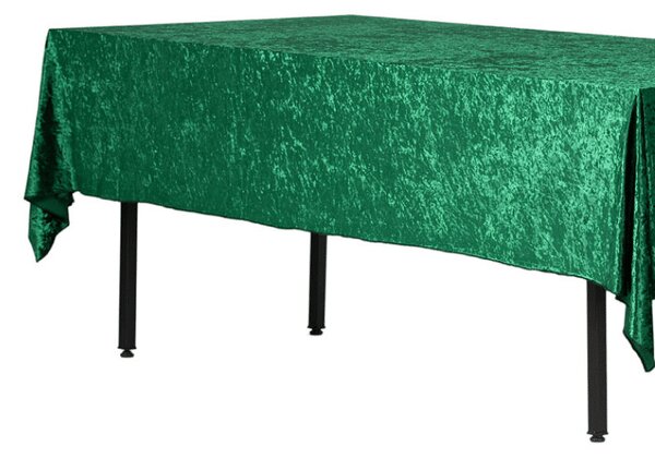 Правоъгълна покривка за маса от зелено кадифе 280x160 см