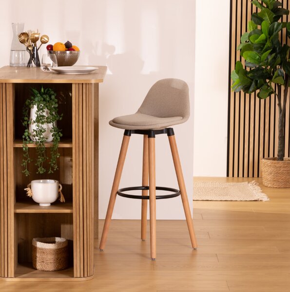 Бар стол atmosphera Maxon, Текстил - Бял