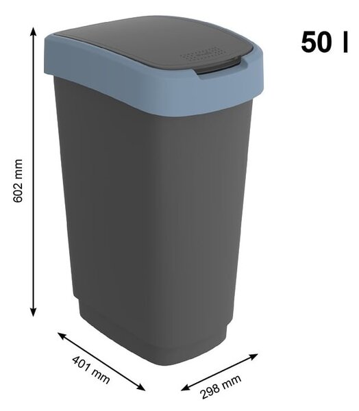 Кошче за отпадъци от рециклирана пластмаса 50 L Twist - Rotho