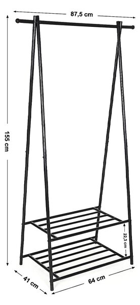 Стойка за дрехи с поставка за обувки Songmics, 87,5 x 41 x 155 см