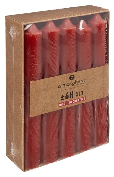 Комплект свещи без аромат atmosphera Hugo, 16 cm, 10 бр - Зелен