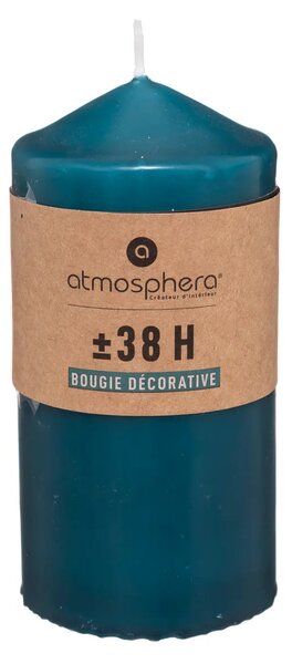 Свещ без аромат atmosphera Hugo, Кръгла, 7x13 cm - Син