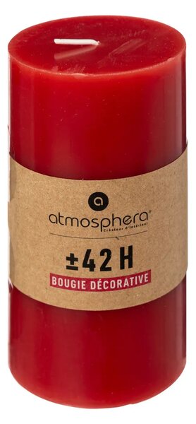 Свещ без аромат atmosphera Hugo, Кръгла, 7x13 cm - Червен