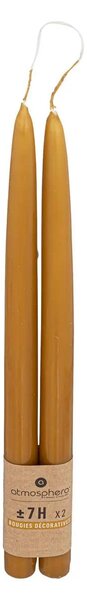Свещи без аромат atmosphera Hugo, 30 cm, 2 бр - Жълт