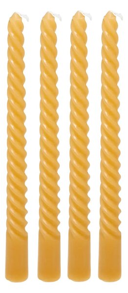 Свещи без аромат atmosphera Hugo, 25 cm, 4 бр - Жълт
