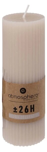 Свещ без аромат atmosphera Demi, Кръгла, 5x14 cm - Бежов