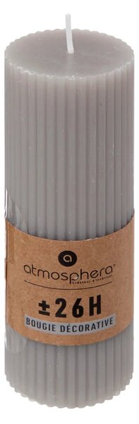 Свещ без аромат atmosphera Demi, Кръгла, 5x14 cm - Светлосив