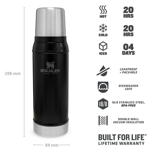 Черен термос с чаша 750 ml - Stanley