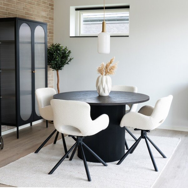 Бели тапицирани трапезни столове в комплект с подлакътници 2 бр. Amorim – House Nordic