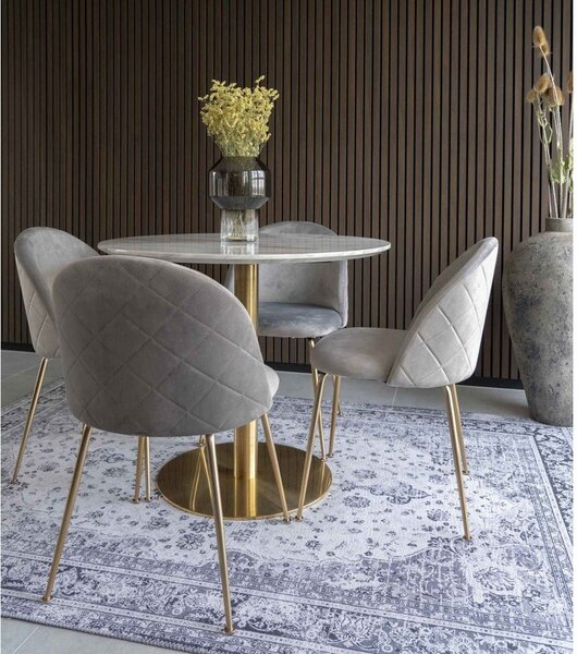 Кръгла маса за хранене с мраморен плот ø 90 cm Bolzano - House Nordic