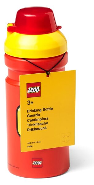 Червена бутилка за вода с жълт капак , 390 ml Iconic - LEGO®