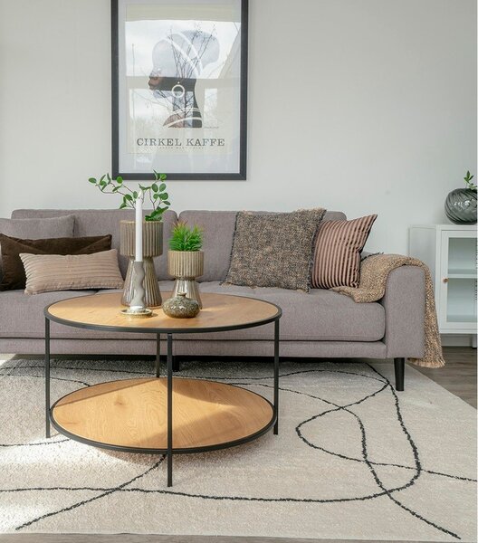 Кръгла масичка за кафе с дъбов плот в естествен цвят ø 80 cm Vita - House Nordic