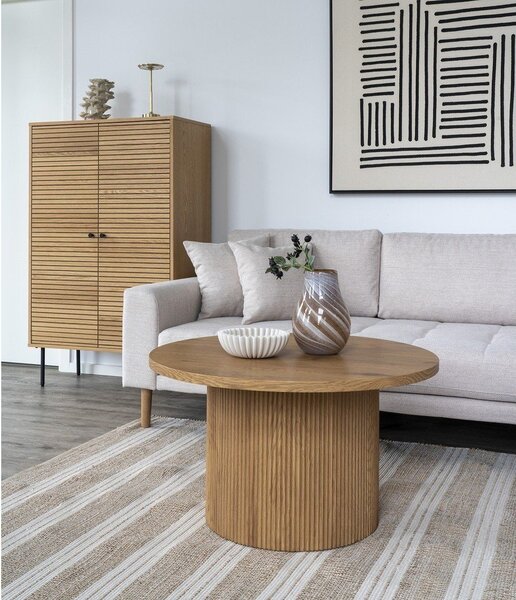 Кръгла масичка за кафе от декор от топола в естествен цвят ø 80 cm Boavista – House Nordic