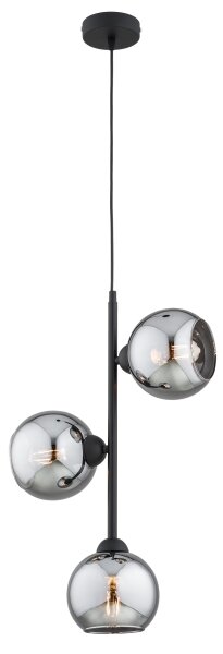 Brilagi - Полилей на кабел DIOR 3xE27/60W/230V черен/опушено сиво