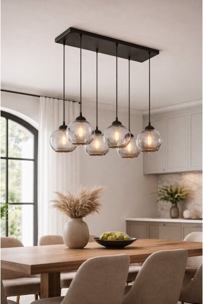Brilagi - Полилей на кабел DIOR 6xE27/60W/230V черен/димно сив