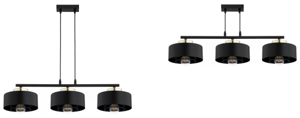 Brilagi - Полилей на кабел SPRING 3xE27/60W/230V черен/златен