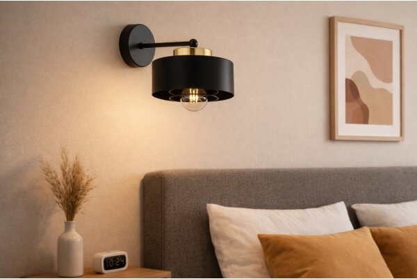 Brilagi - Стенна лампа SPRING 1xE27/60W/230V черна/златна