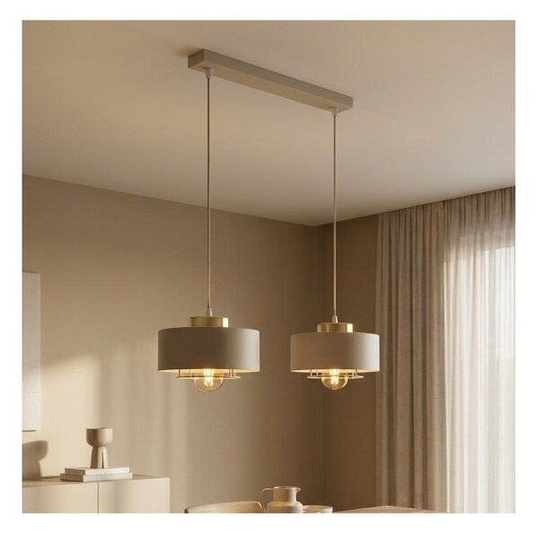Brilagi - Полилей на кабел SPRING 2xE27/60W/230V бежов/златен