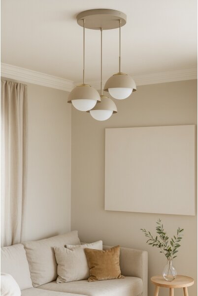 Brilagi - Полилей на кабел COSMO 3xE27/60W/230V бежово/златно