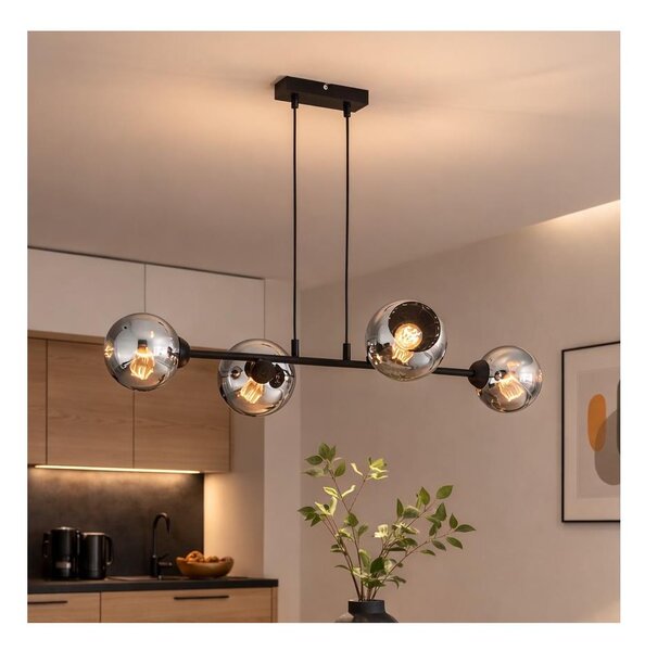 Brilagi - Полилей на кабел DIOR 4xE27/60W/230V черен/димно сив