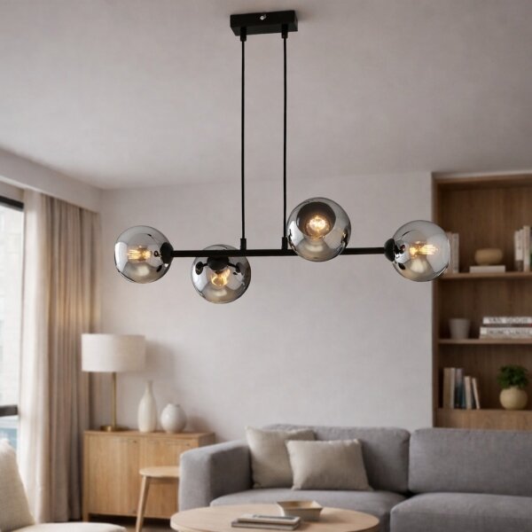 Brilagi - Полилей на кабел DIOR 4xE27/60W/230V черен/димно сив