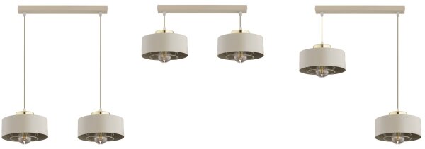 Brilagi - Полилей на кабел SPRING 2xE27/60W/230V бежов/златен