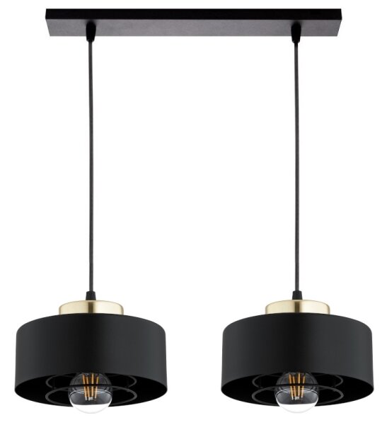 Brilagi - Полилей на кабел SPRING 2xE27/60W/230V черен/златист