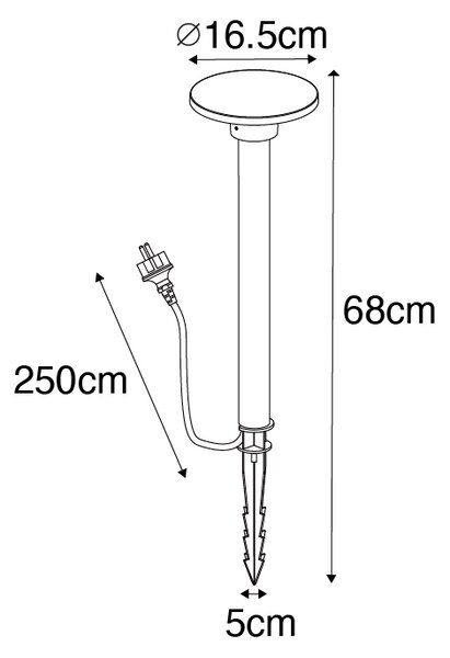 Модерен черен спот с шипове с LED IP54 - Skyf