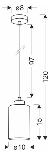 Черна висяща лампа със стъклен абажур ø 10 cm Aspra - Candellux Lighting