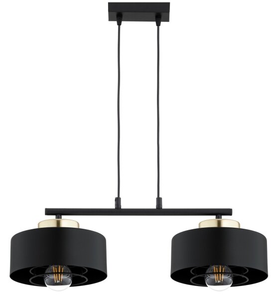 Brilagi - Полилей на кабел SPRING 2xE27/60W/230V черен/златен