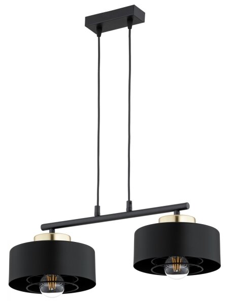 Brilagi - Полилей на кабел SPRING 2xE27/60W/230V черен/златен