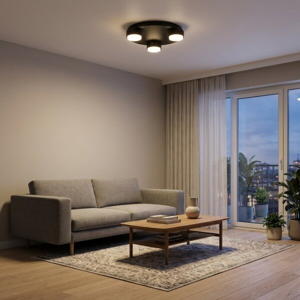 Brilagi - LED плафон MONO 3xGX53/12W/230V Ø 30 см черен