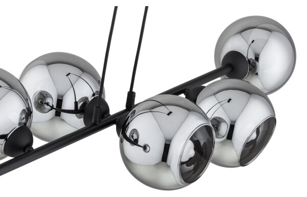 Brilagi - Полилей на кабел DIOR 6xE27/60W/230V черен/димчато сив