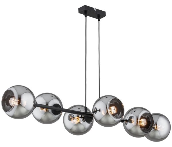 Brilagi - Полилей на кабел DIOR 6xE27/60W/230V черен/димчато сив