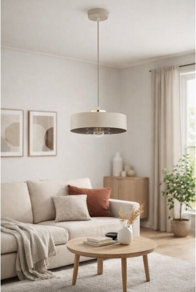 Brilagi - Полилей на кабел SPRING 1xE27/60W/230V pr. 30 cm бежово/златно