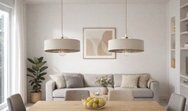 Brilagi - Полилей на кабел SPRING 1xE27/60W/230V pr. 30 cm бежово/златно