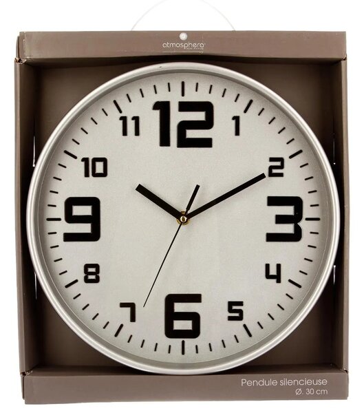 Стенен часовник atmosphera Elian, Ø30 cm - Сив