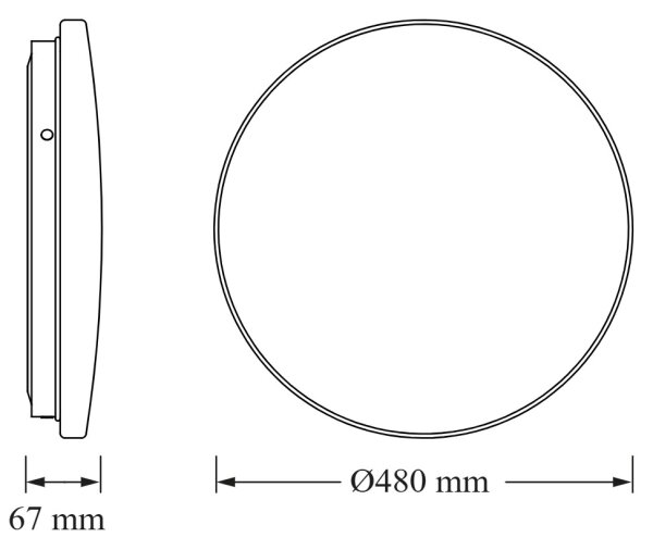 Osram - LED плафон CEILING ROUND, 36 W, 230 V, 6500 K, Ø 48 см, бял