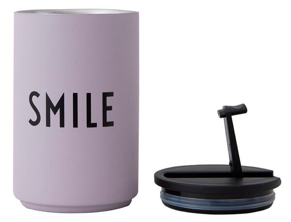 Лилава термочаша 350 ml Smile - Design Letters