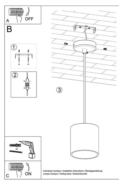 Сиво висящо осветително тяло Roda - Nice Lamps