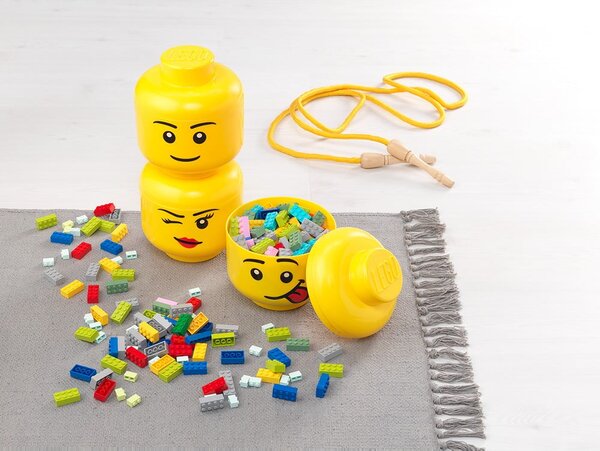 Жълта кутия за съхранение Silly, ø 10,6 cm - LEGO®