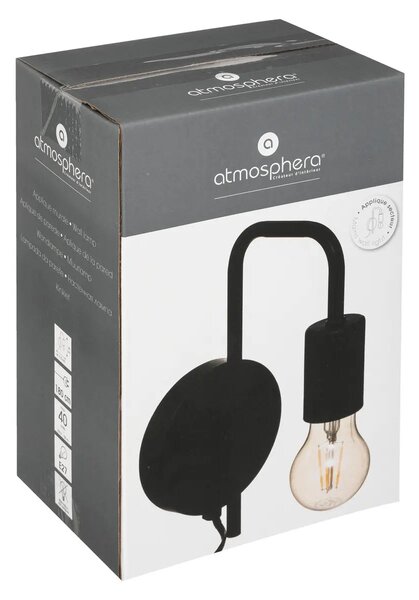 Лампа за стена atmosphera Keli, 17 cm - Черен