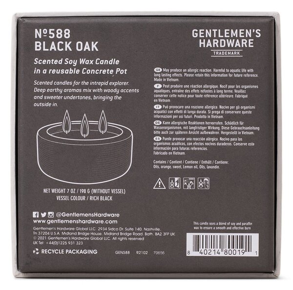 Свещ от соев восък с време на горене 40 h Black Oak – Gentlemen's Hardware